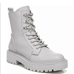 Sam Edelman gray lace up combat boots
